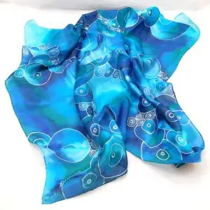 Batic din mătase naturală - Blue elegance